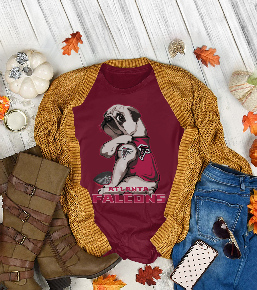 Pug Atlanta Falcons Football Team Mascot T-Shirt