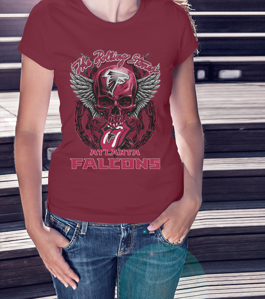 Rolling Stones Atlanta Falcons Skull And Wings T-Shirt