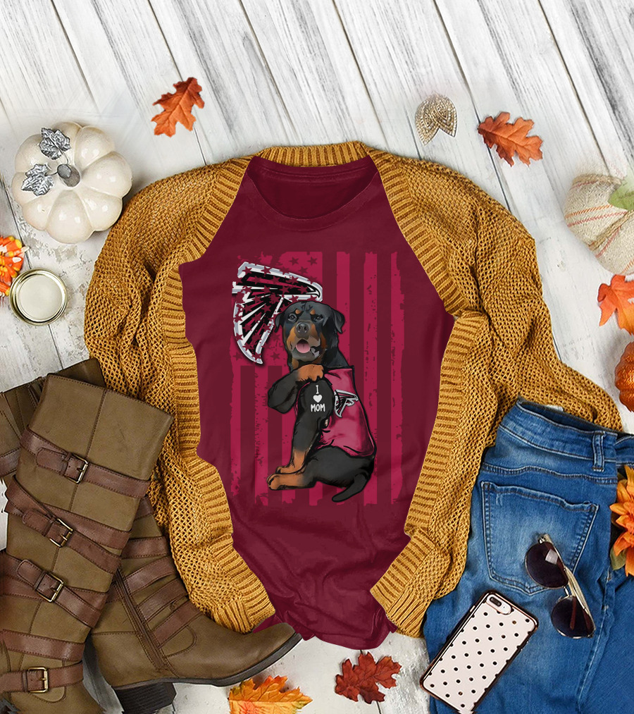 Rottweiler I Love Mom Atlanta Falcons T-Shirt