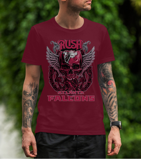 Rush Atlanta Falcons Skull Wings T-Shirt