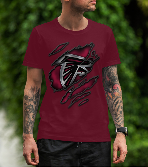 Torn Atlanta Falcons Logo T-Shirt