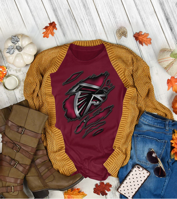 Torn Atlanta Falcons Logo T-Shirt