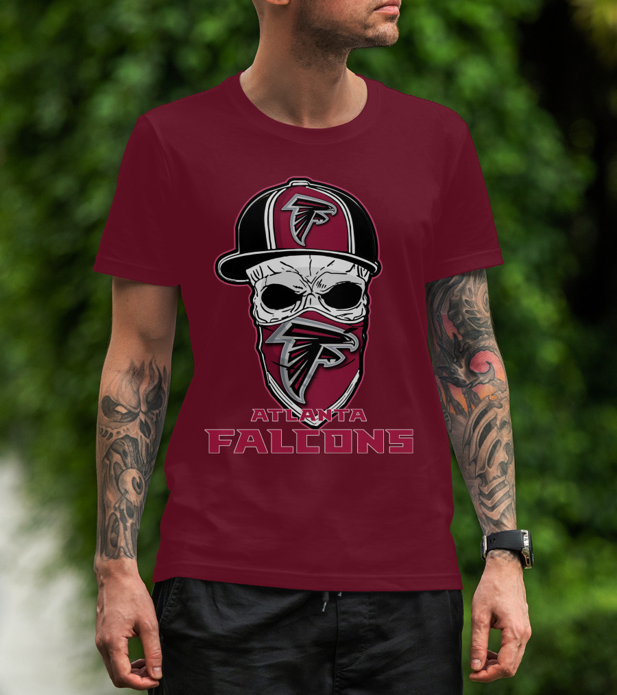 Atlanta Falcons Skull Hat Mask T-Shirt