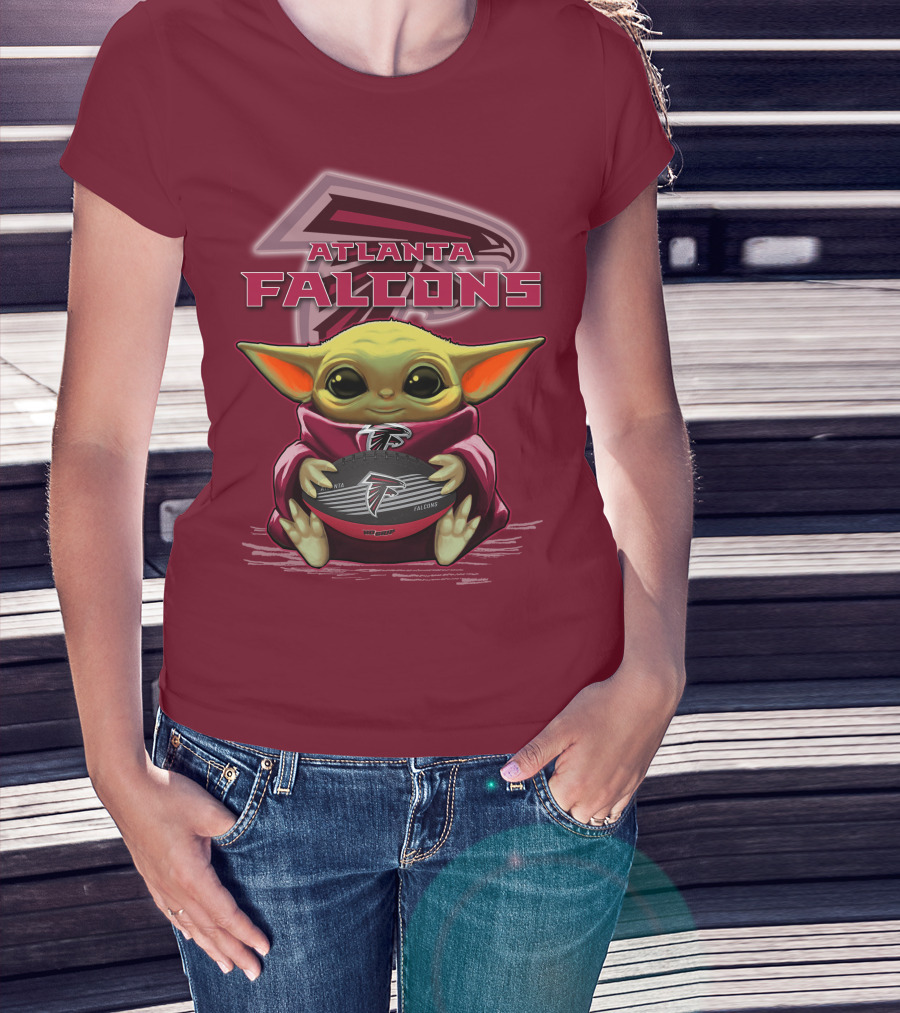 Atlanta Falcons Baby Yoda Football Fan T-Shirt