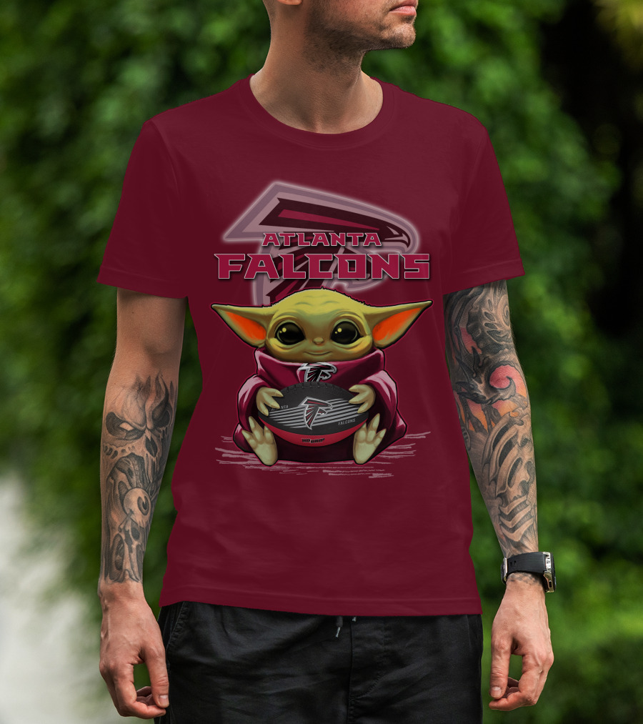 Atlanta Falcons Baby Yoda Football Fan T-Shirt