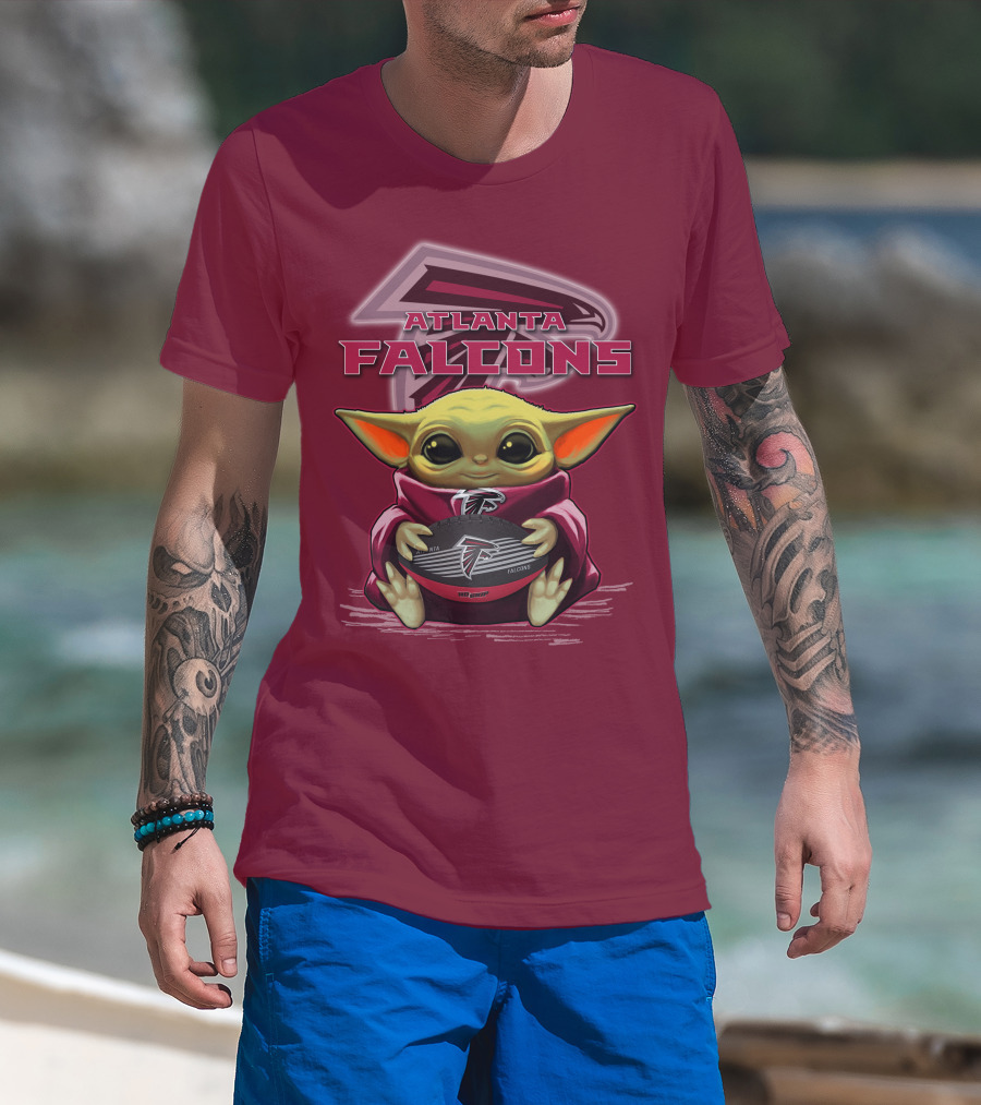 Atlanta Falcons Baby Yoda Football Fan T-Shirt