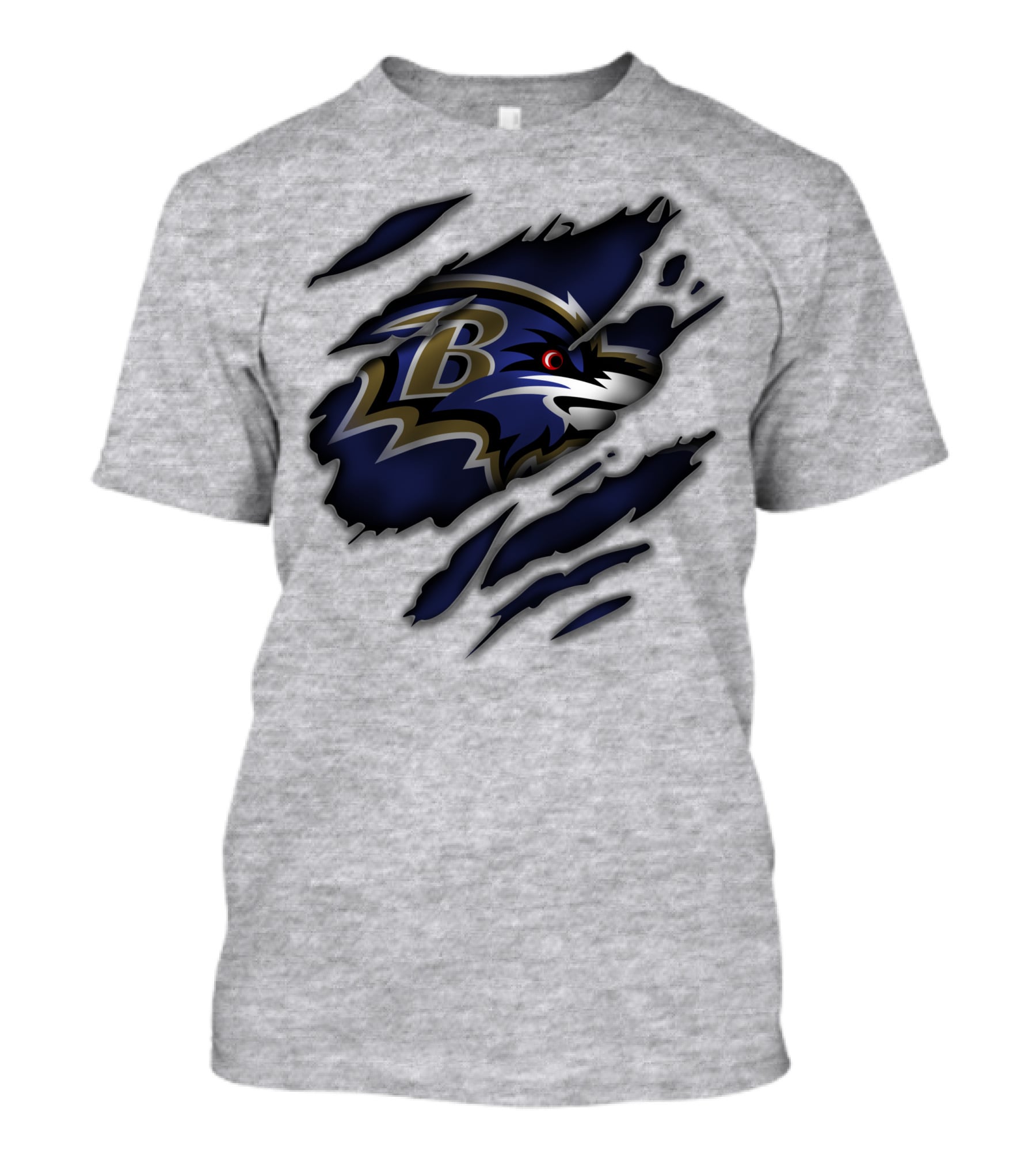 Baltimore Ravens Fierce Logo Claw Marks T-Shirt