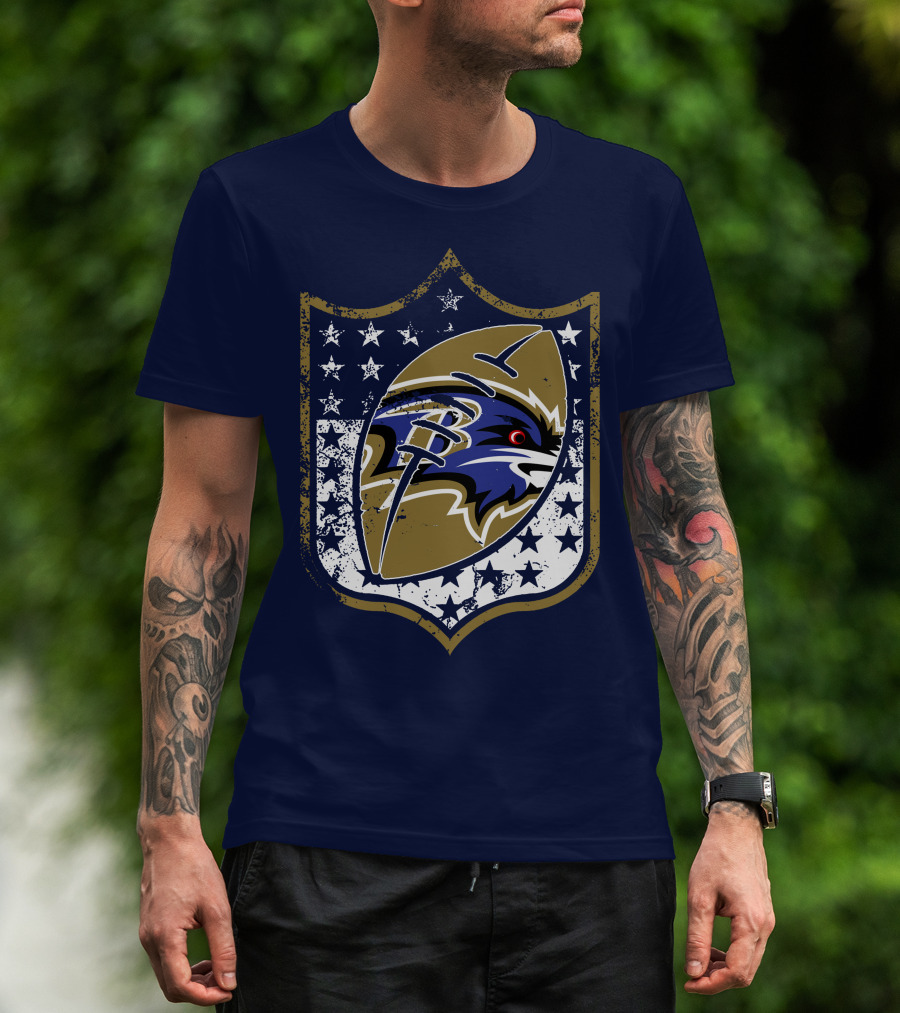 Baltimore Ravens 45 Stars Shield T-Shirt