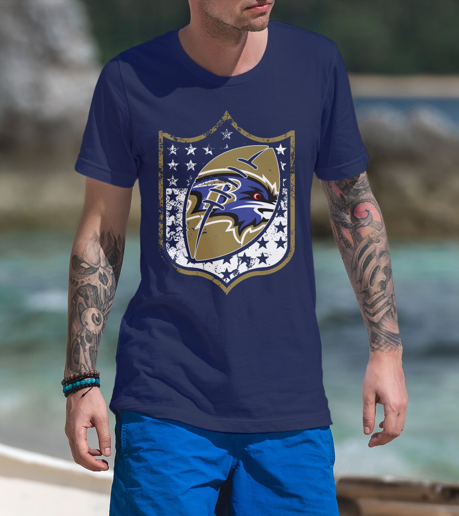 Baltimore Ravens 45 Stars Shield T-Shirt