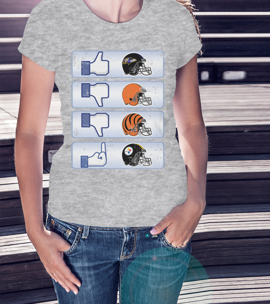 Baltimore Ravens Thumbs Up Helmet Comparison T-Shirt