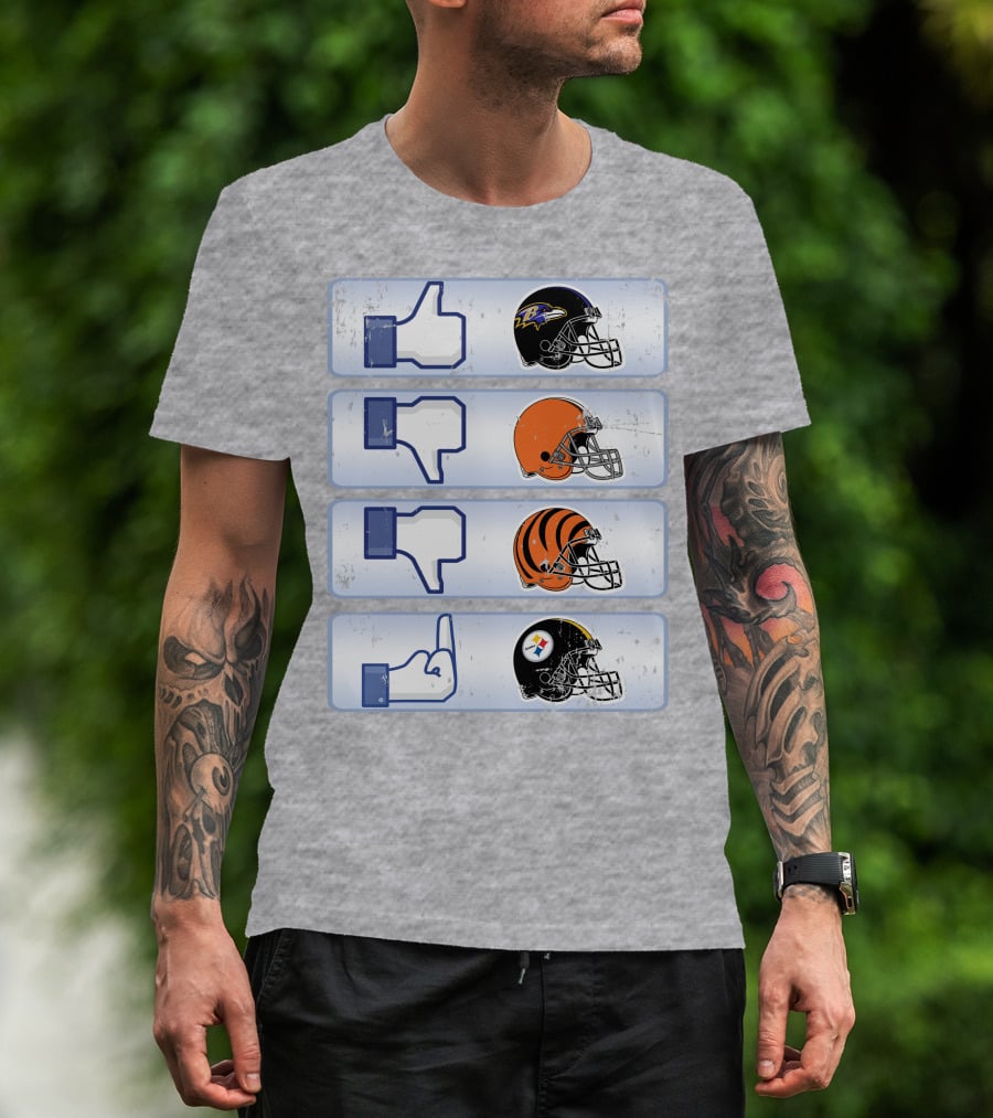 Baltimore Ravens Thumbs Up Helmet Comparison T-Shirt