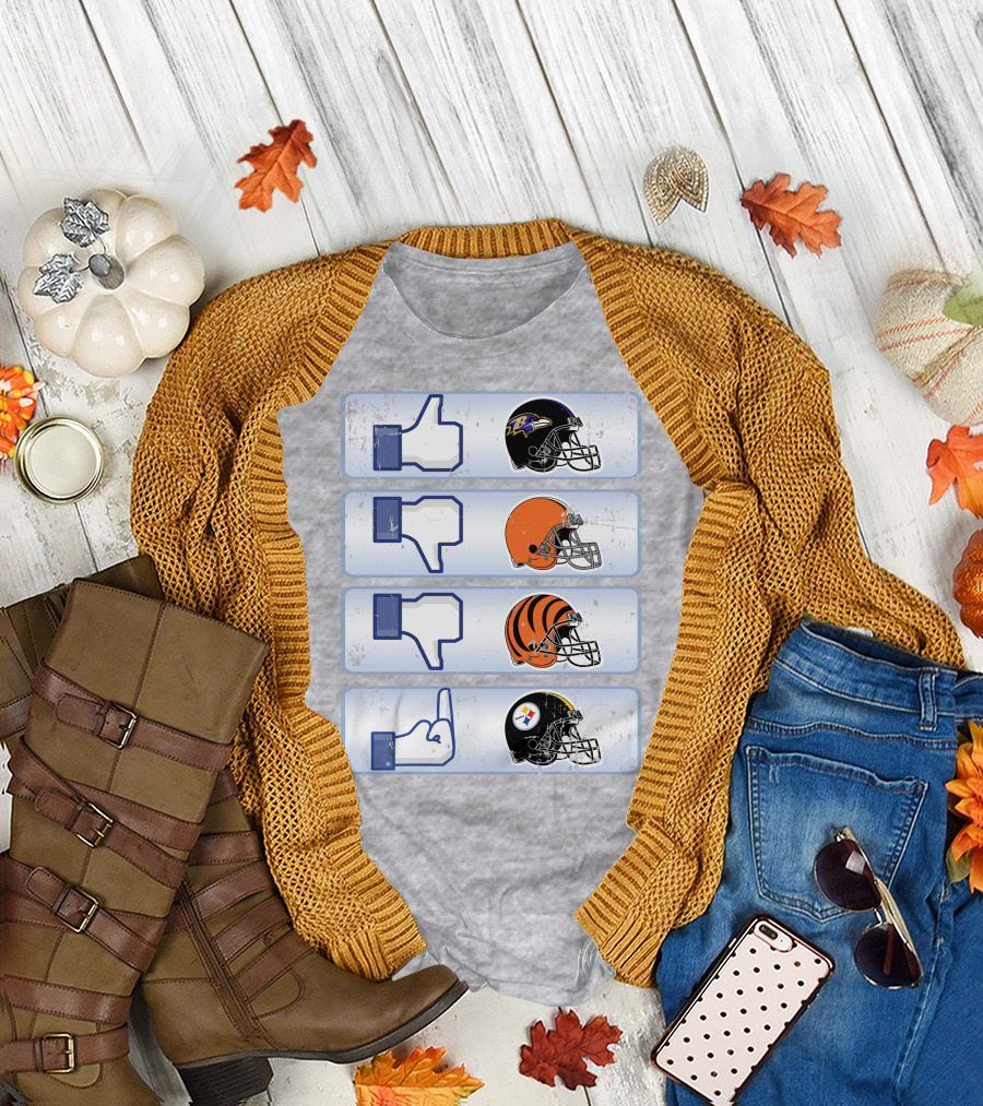 Baltimore Ravens Thumbs Up Helmet Comparison T-Shirt