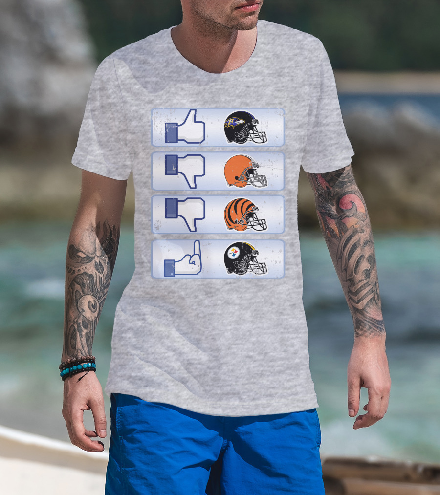 Baltimore Ravens Thumbs Up Helmet Comparison T-Shirt