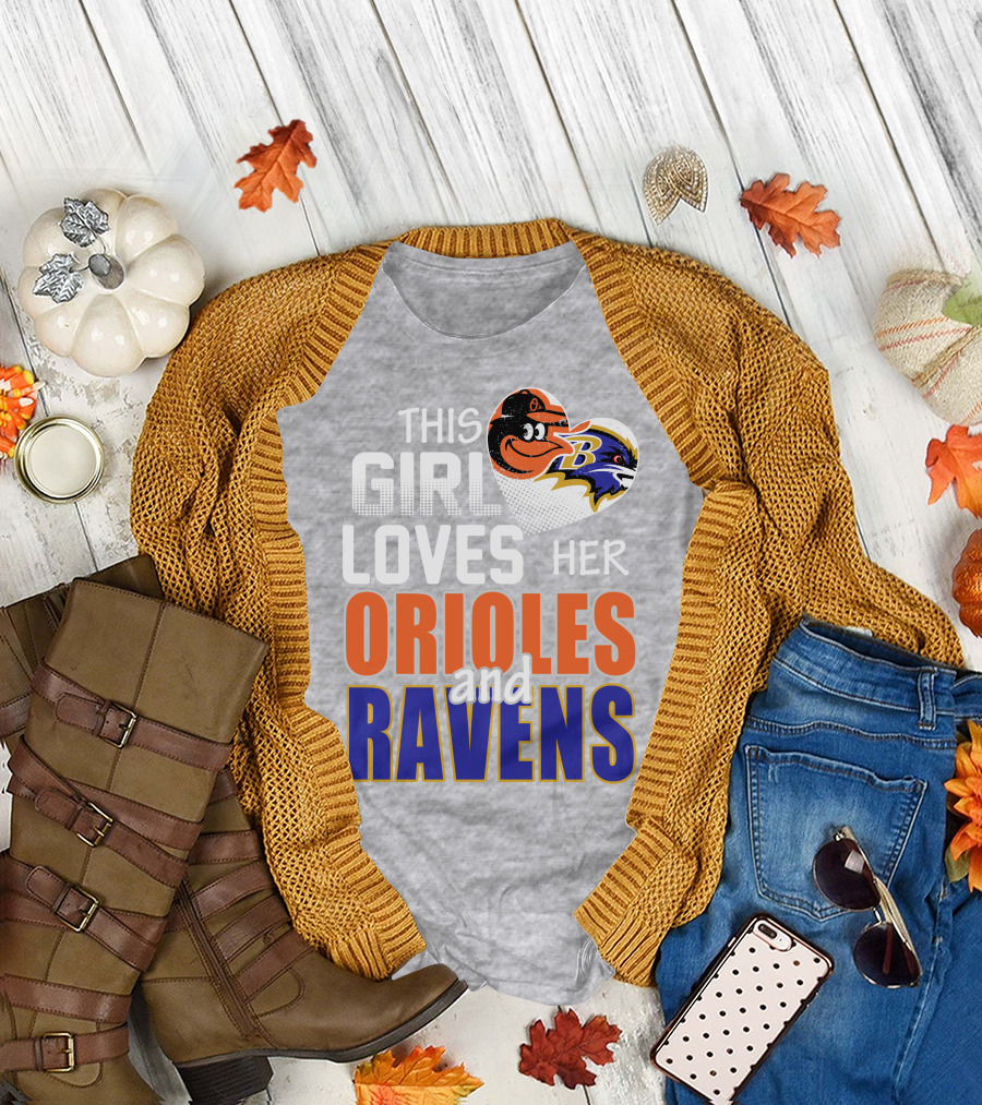 This Girl Loves Her Orioles And Ravens T-Shirt