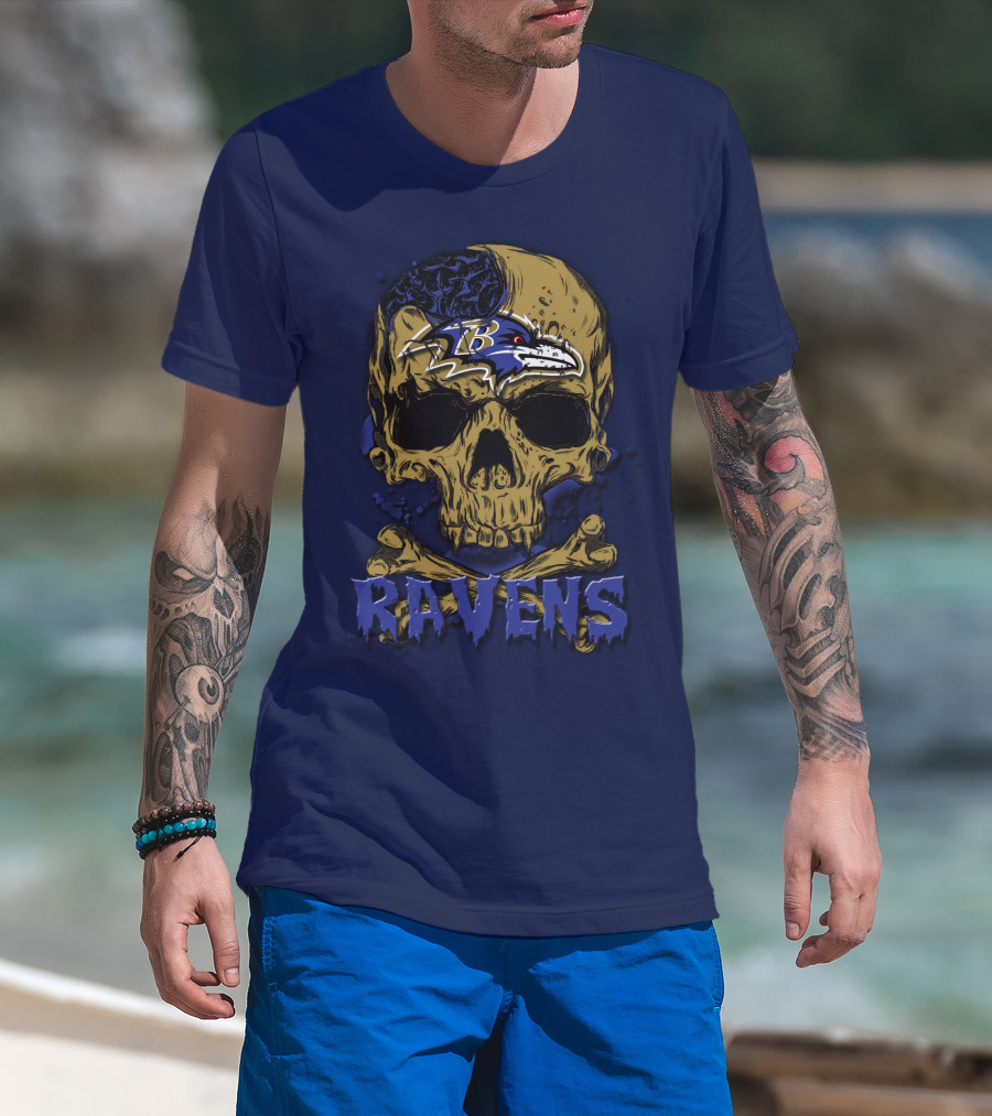 Baltimore Ravens Skull Logo Ravens 63 T-Shirt