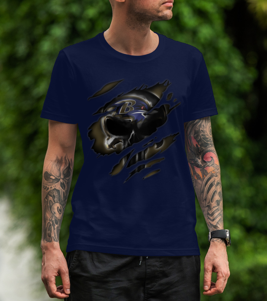 Baltimore Ravens Skull T-Shirt