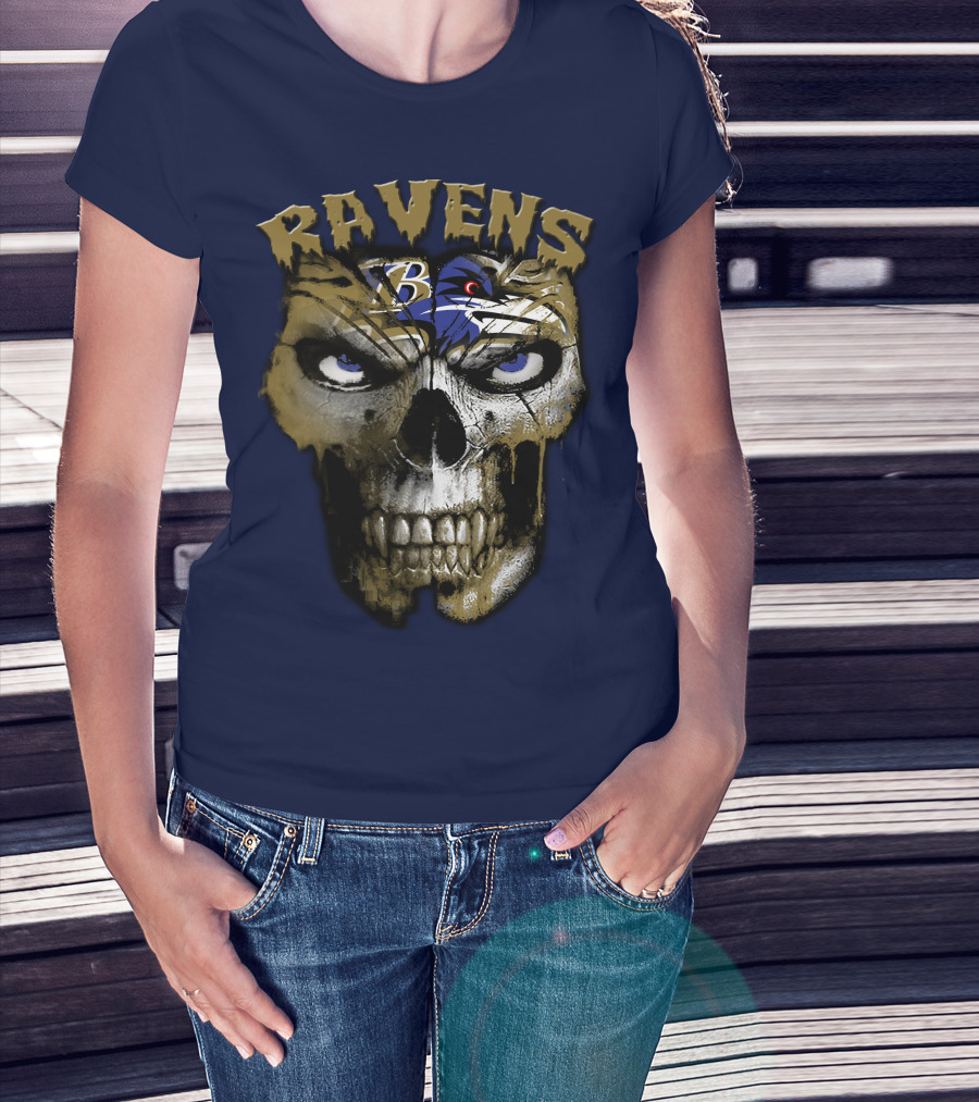 Ravens Baltimore Skull B Logo T-Shirt