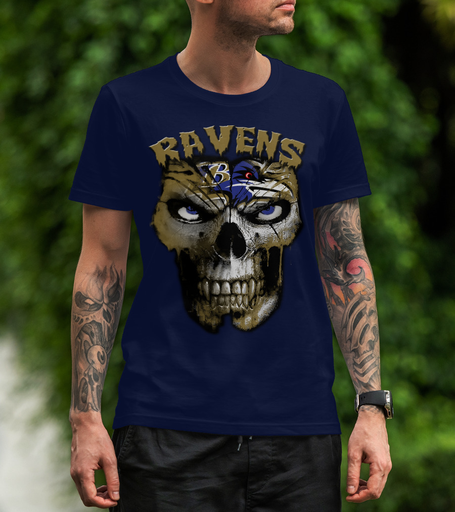 Ravens Baltimore Skull B Logo T-Shirt