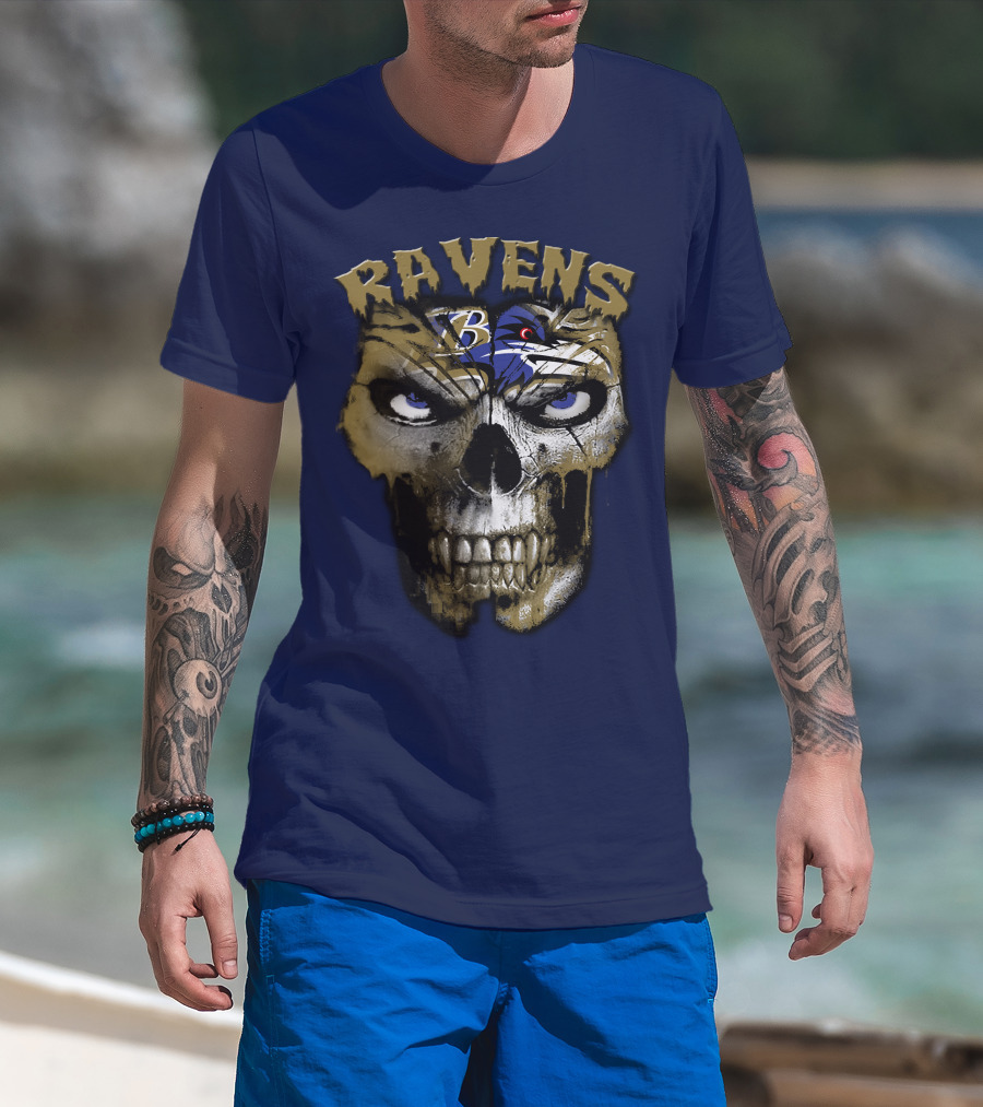Ravens Baltimore Skull B Logo T-Shirt