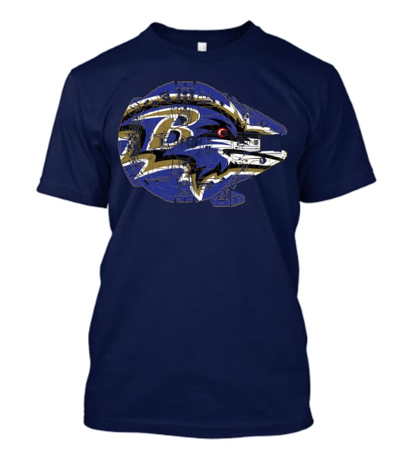 Baltimore Ravens 73 Star Wars Millennium Falcon Mashup T-Shirt