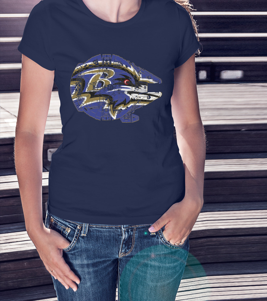 Baltimore Ravens 73 Star Wars Millennium Falcon Mashup T-Shirt