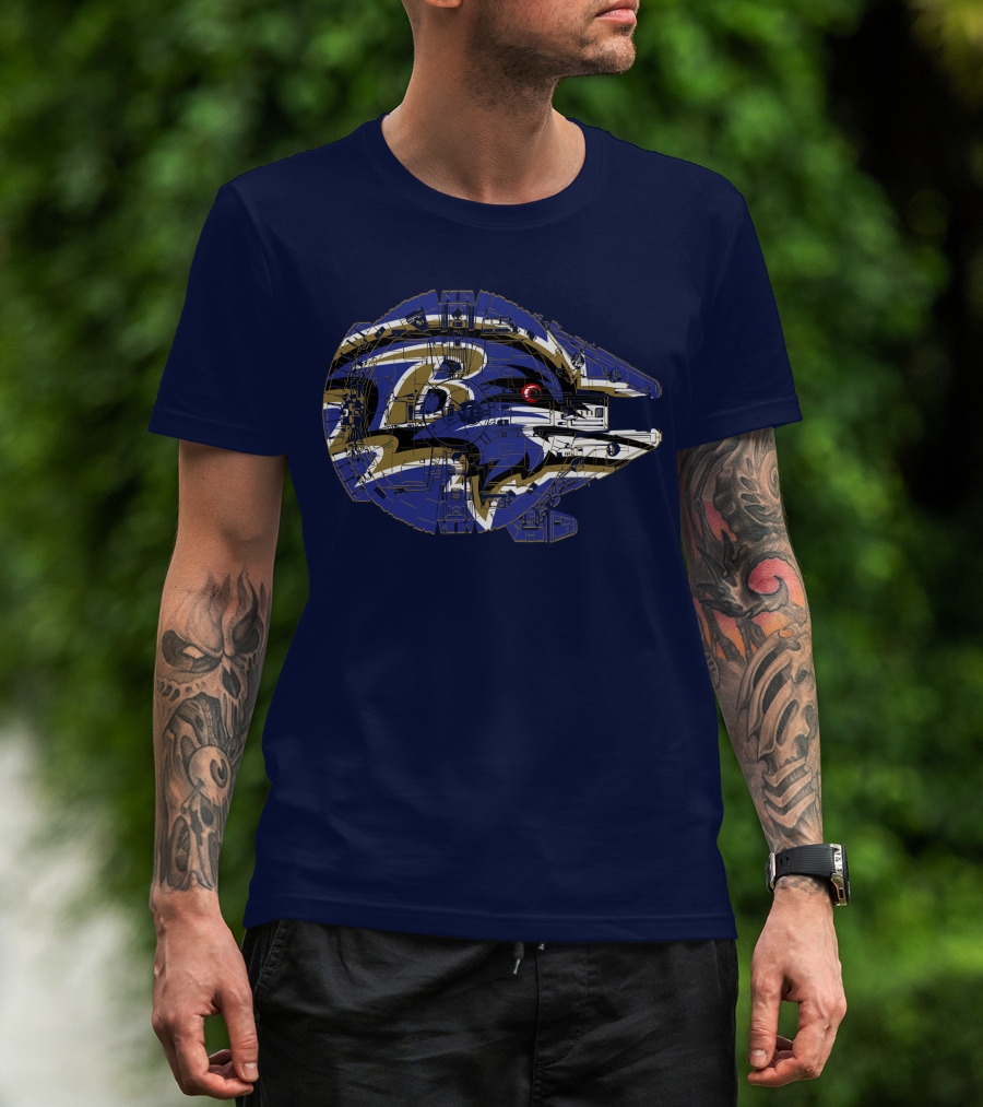Baltimore Ravens 73 Star Wars Millennium Falcon Mashup T-Shirt