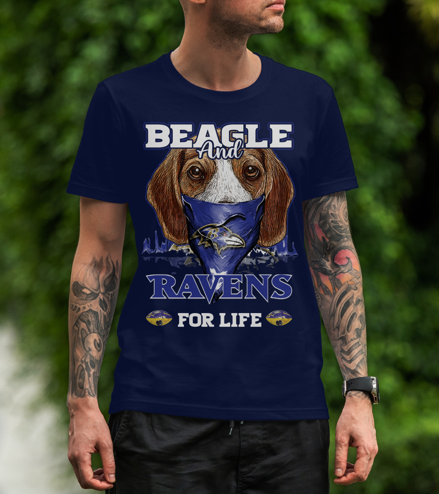 Beagle And Ravens For Life Baltimore Ravens T-Shirt