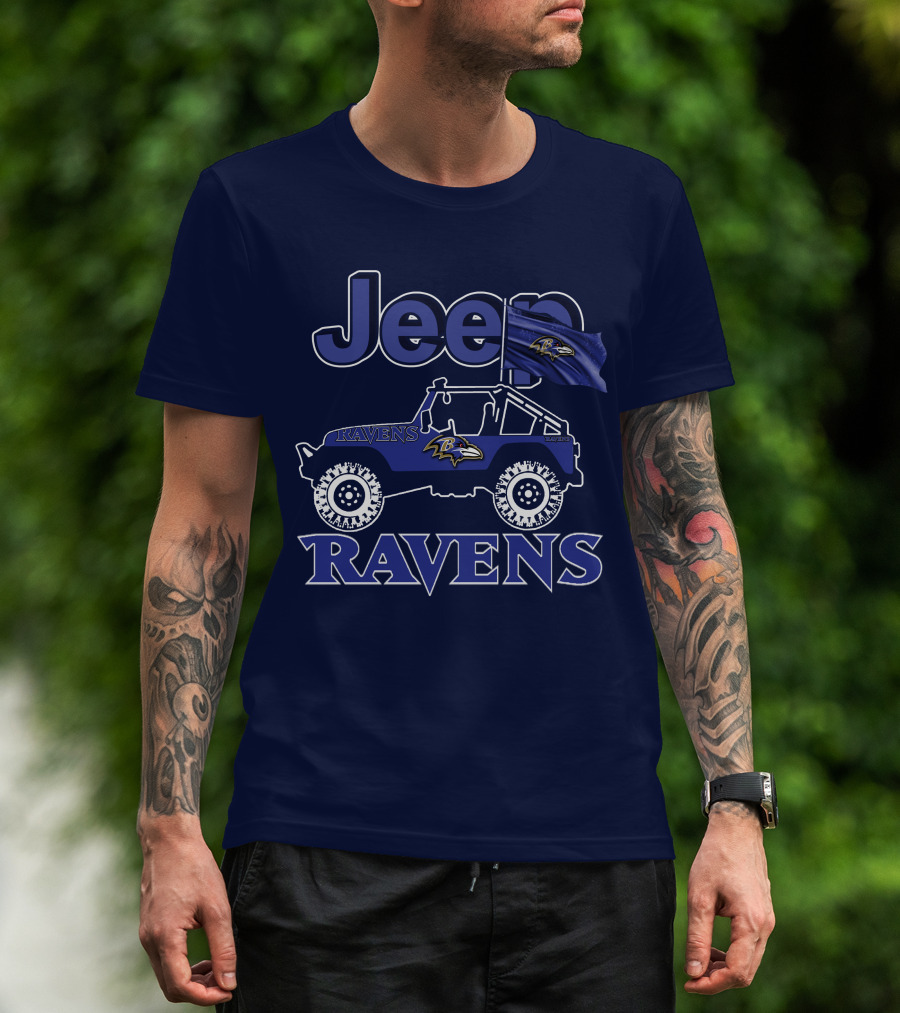 Jeep Ravens Baltimore Football Fan T-Shirt