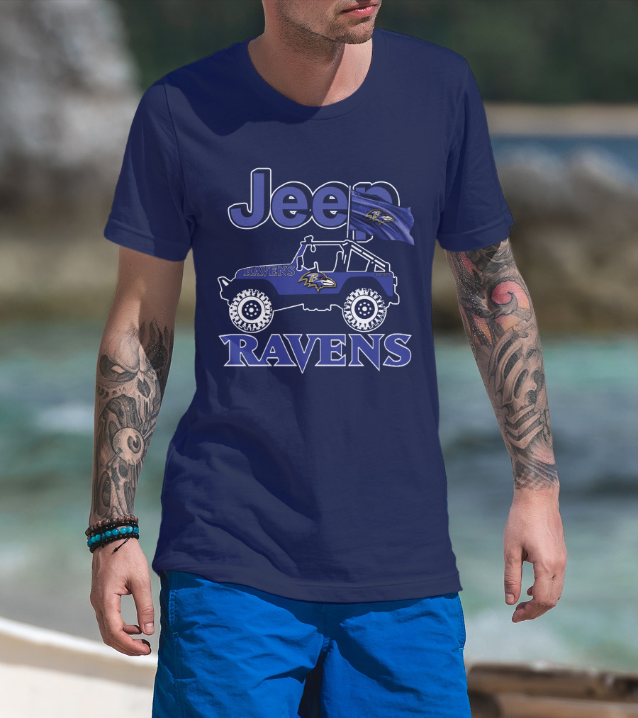 Jeep Ravens Baltimore Football Fan T-Shirt