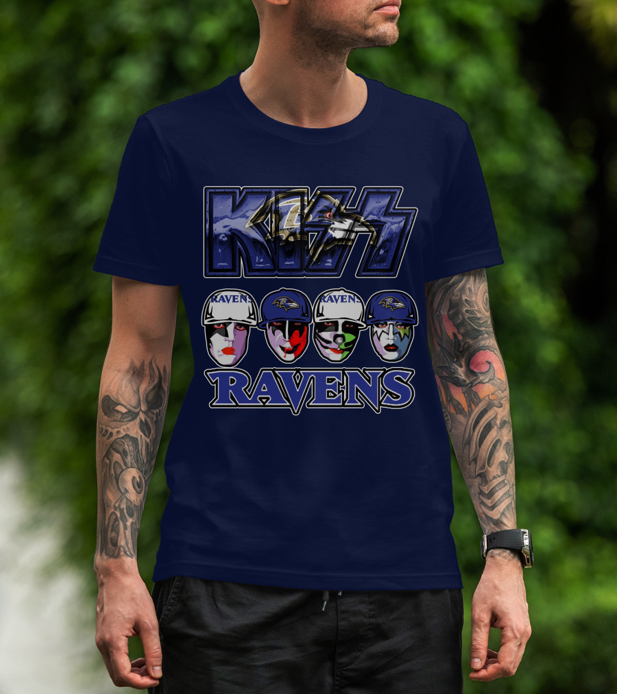 Kiss Baltimore Ravens Face Paint Theme T-Shirt