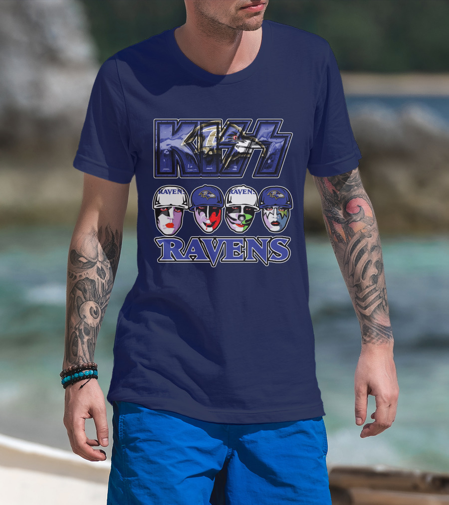 Kiss Baltimore Ravens Face Paint Theme T-Shirt
