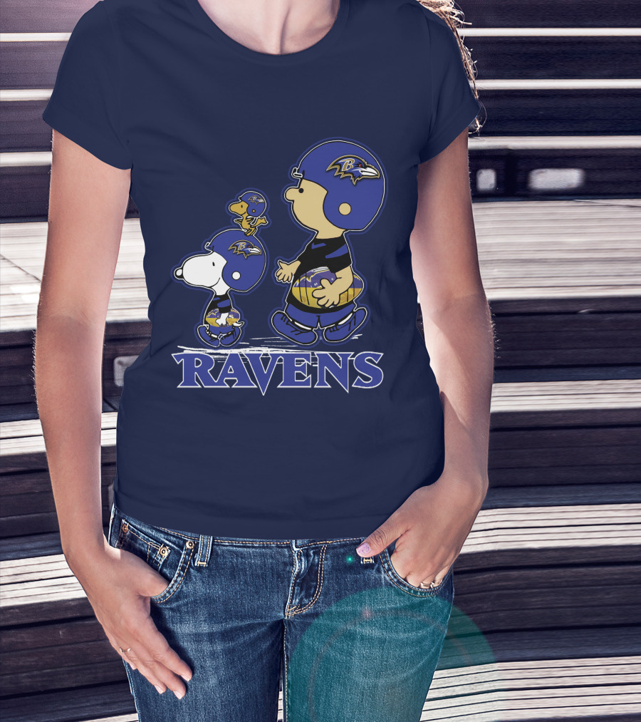 Snpfootball Baltimore Ravens Peanuts Characters Helmets Ravens T-Shirt