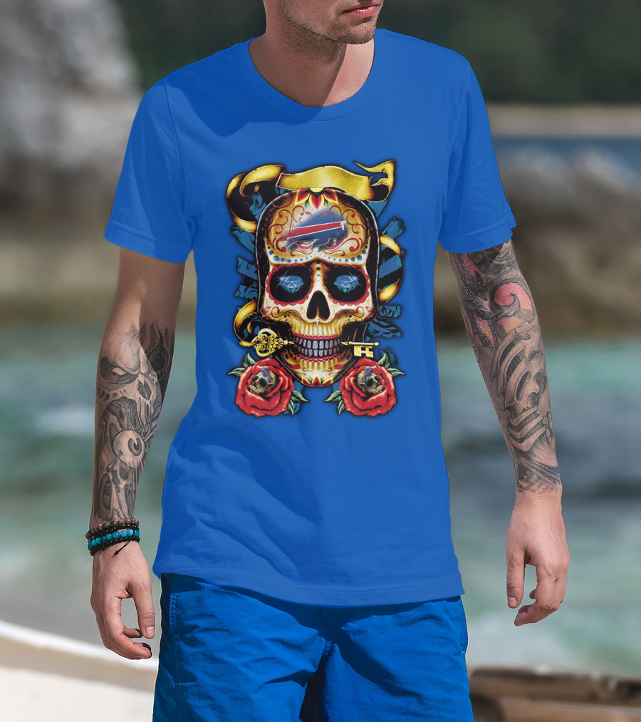 Buffalo Bills Sugar Skull Roses And Keys T-Shirt