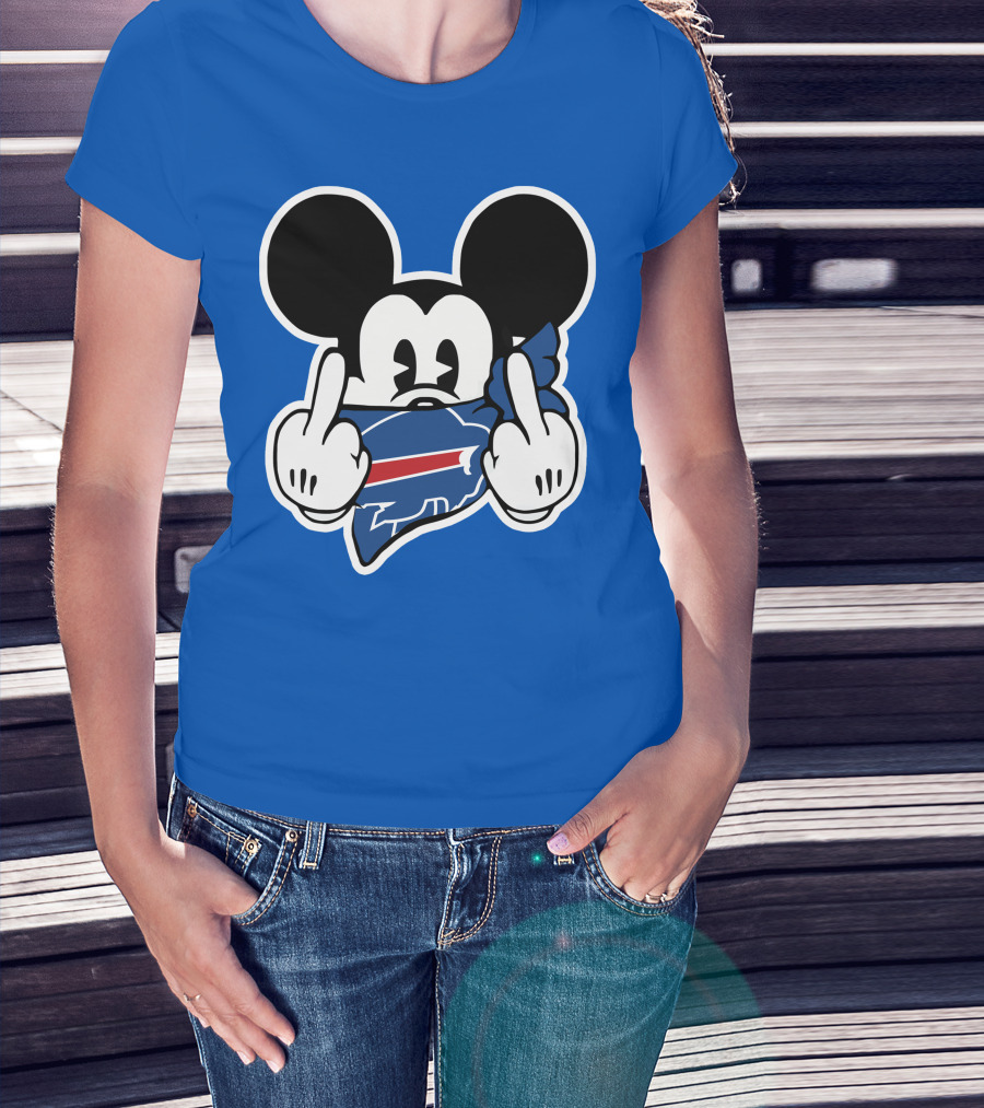 Buffalo Bills Mickey Mouse Middle Finger T-Shirt