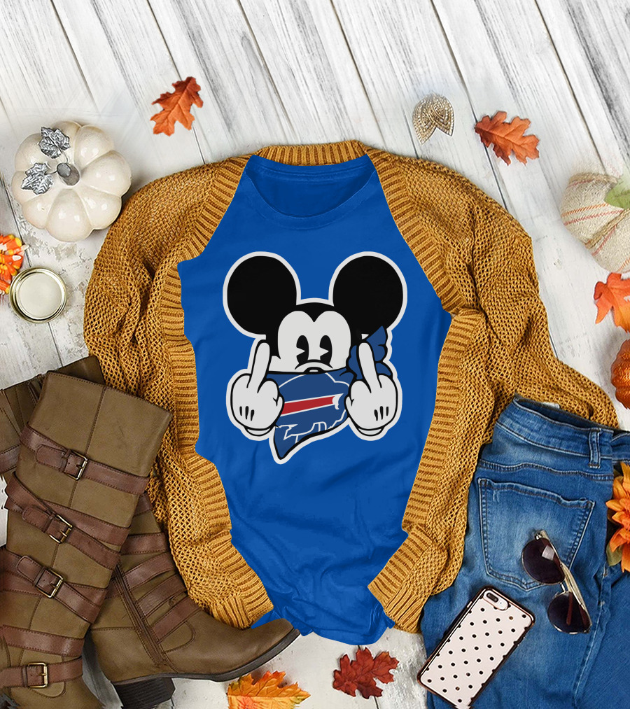 Buffalo Bills Mickey Mouse Middle Finger T-Shirt