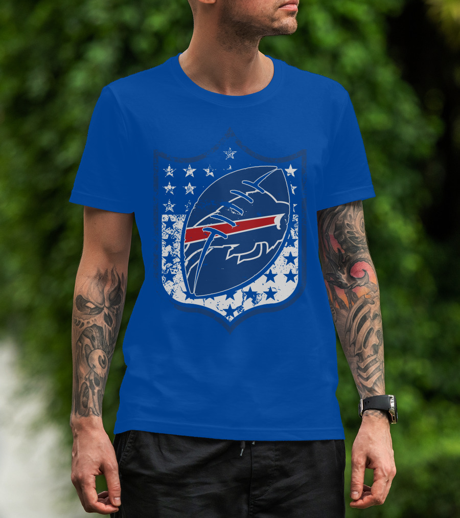 Buffalo Bills Nfl Team Shield Stars And Stripes T-Shirt