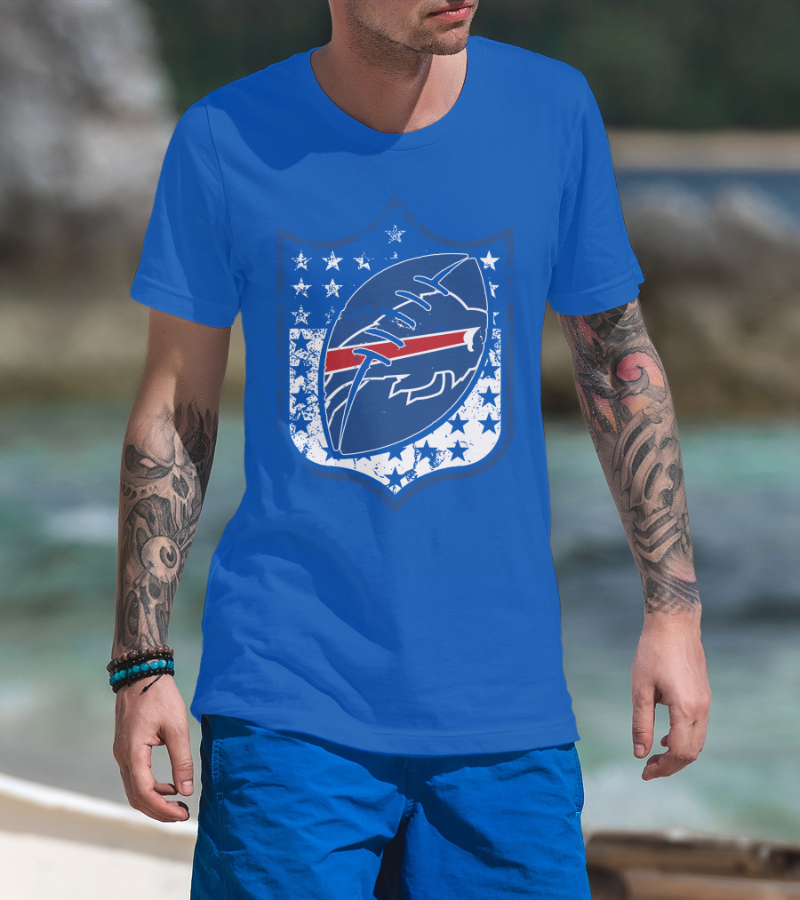 Buffalo Bills Nfl Team Shield Stars And Stripes T-Shirt