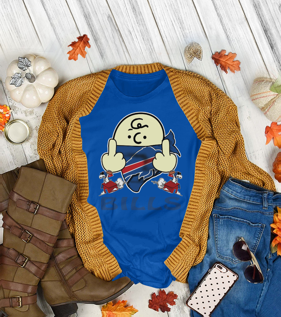 Buffalo Bills Logo With Peanuts Characters T-Shirt