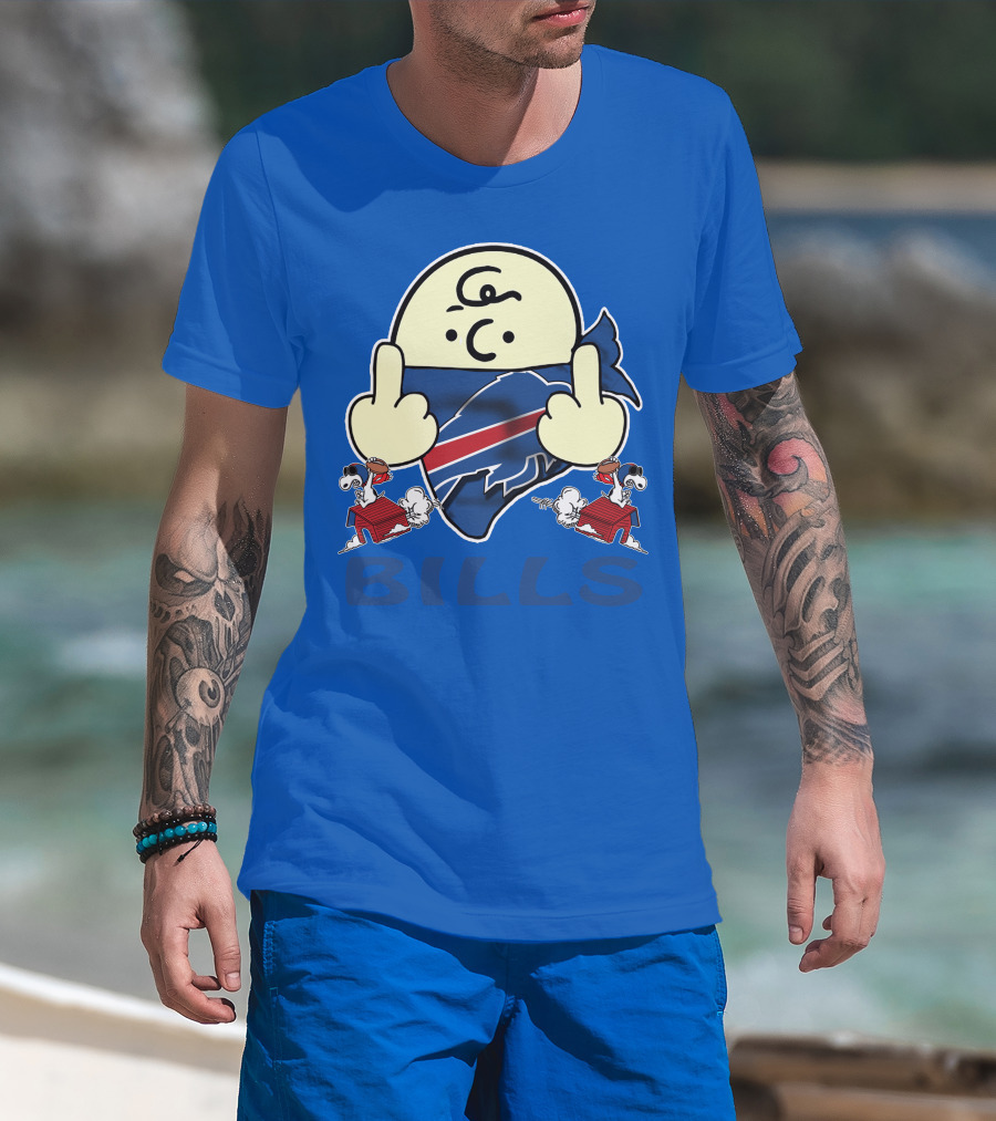 Buffalo Bills Logo With Peanuts Characters T-Shirt