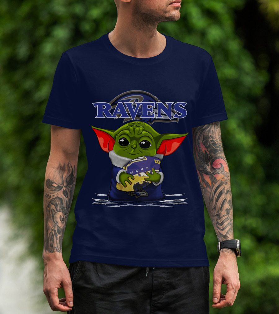 Yoda Holding Baltimore Ravens Football Ravens T-Shirt