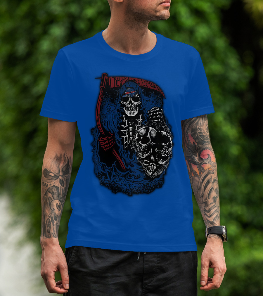 Buffalo Bills 61 Grim Reaper Skeleton Skulls T-Shirt