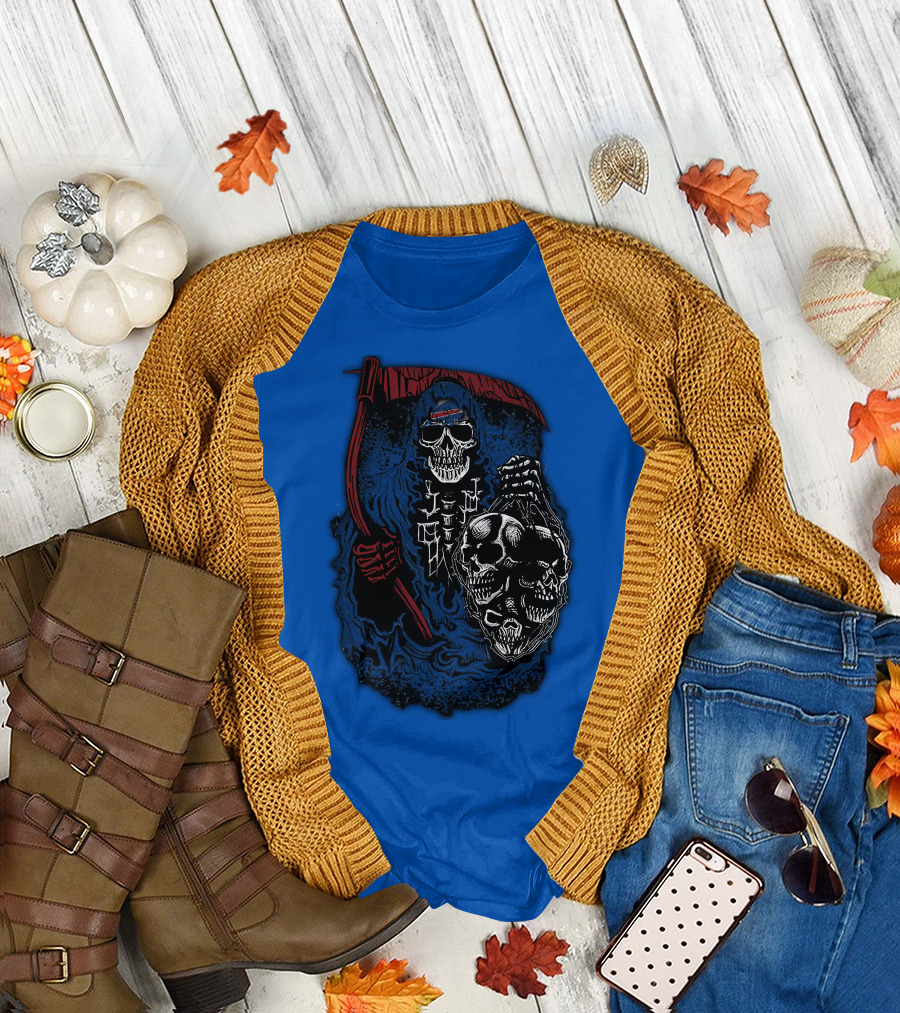 Buffalo Bills 61 Grim Reaper Skeleton Skulls T-Shirt
