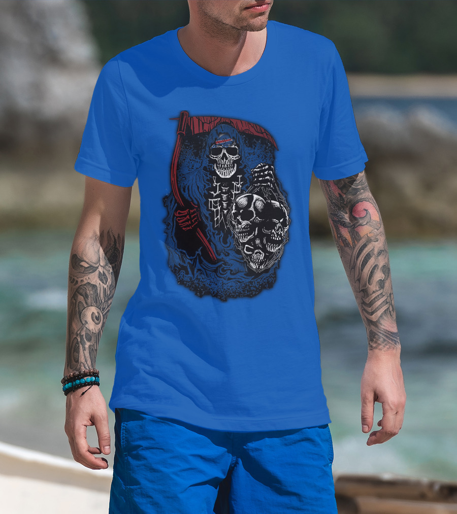 Buffalo Bills 61 Grim Reaper Skeleton Skulls T-Shirt