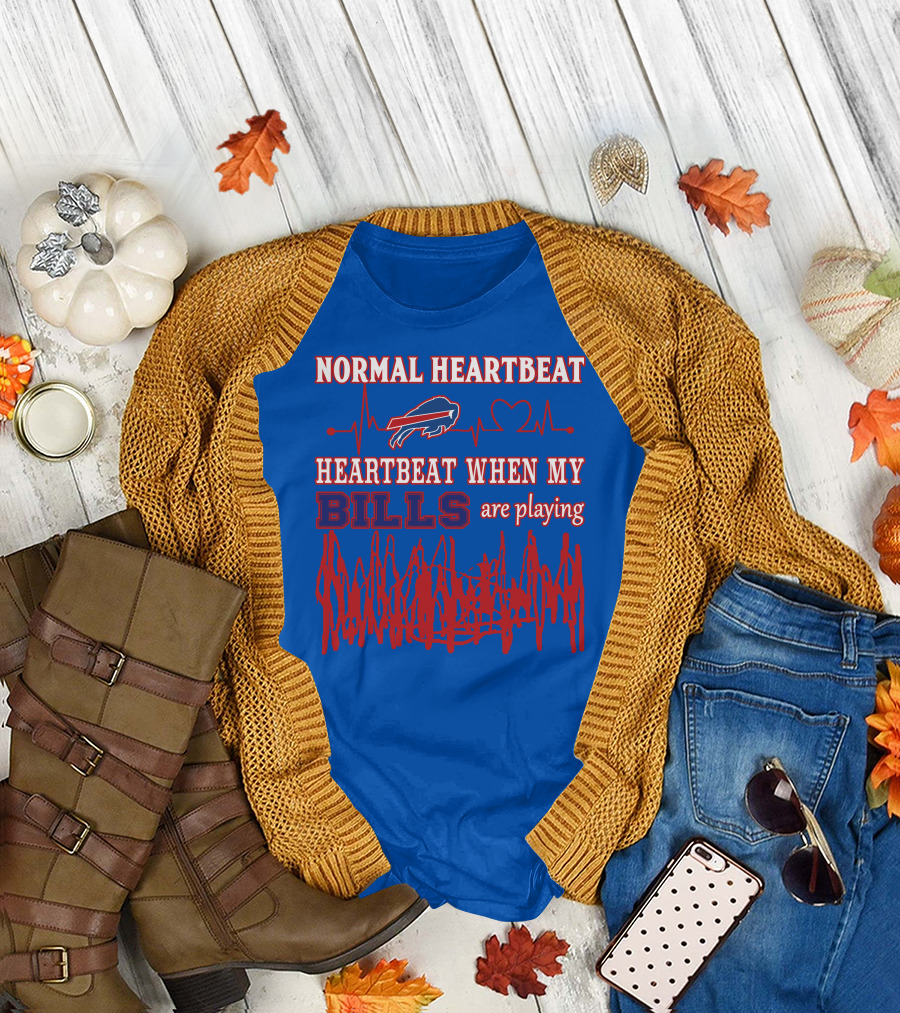 Buffalo Bills Normal Heartbeat Heartbeat When My Bills Are Playing T-Shirt