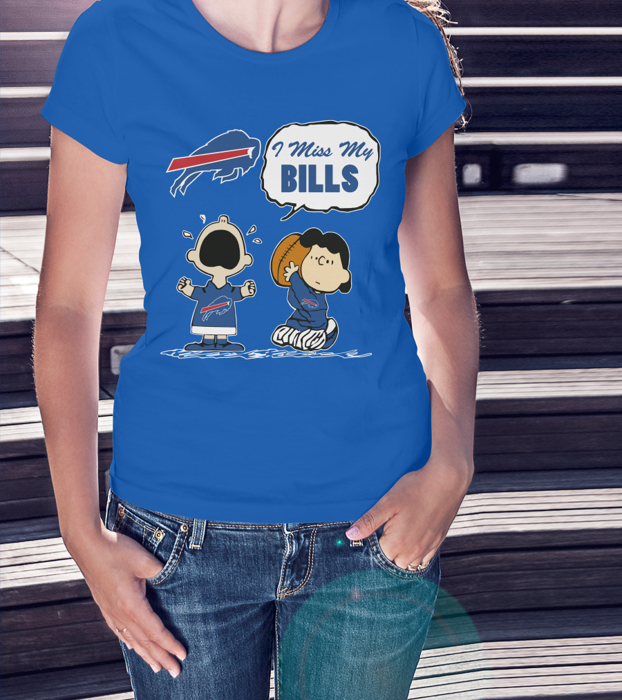 Buffalo Bills I Miss My Bills Football Charlie Lucy Cartoon T-Shirt