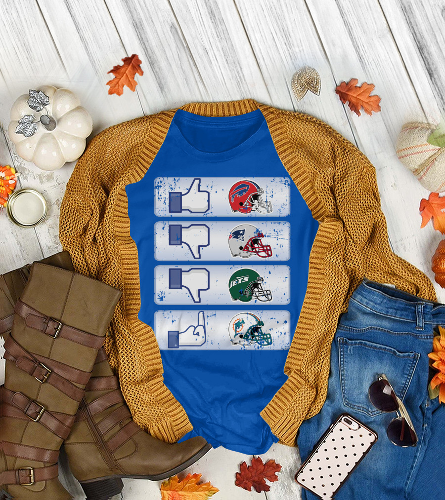 Buffalo Bills 72 Thumbs Up Patriots Jets Dolphins Dislike T-Shirt