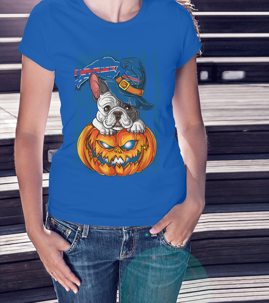 Buffalo Bills Bulldog Halloween Pumpkin T-Shirt