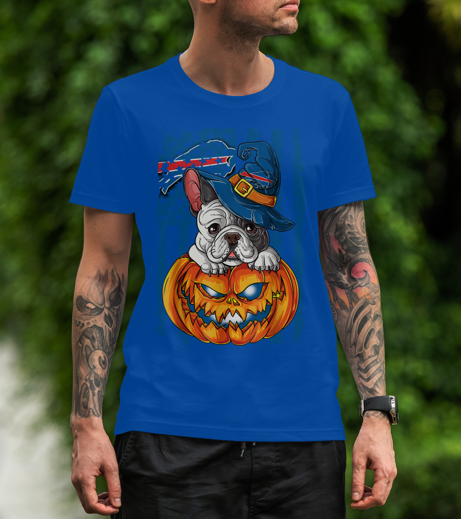 Buffalo Bills Bulldog Halloween Pumpkin T-Shirt
