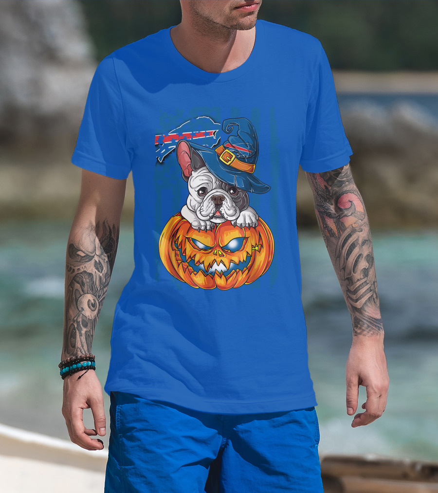 Buffalo Bills Bulldog Halloween Pumpkin T-Shirt