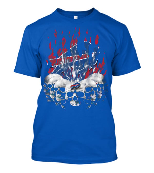 Buffalo Bills Skull Flames 43 Nfl Team T-Shirt